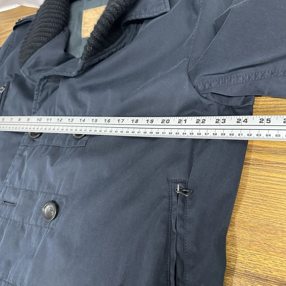 Hugo Boss Orange Field Jacket Mens 42R Black Insulated Pea Coat‎ Knit Mock Neck